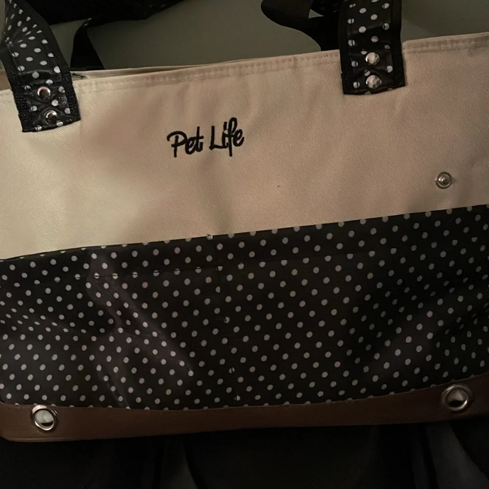 Pet Life Tote Spotted Fashion Pet Carrier/SecurerAbove-top Dual-Zipper